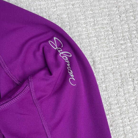 Y2K Salomon Fleece Retro Purple / Yellow Full Zip Hiking Jacket Actitherm Wom L - Picture 8 of 16